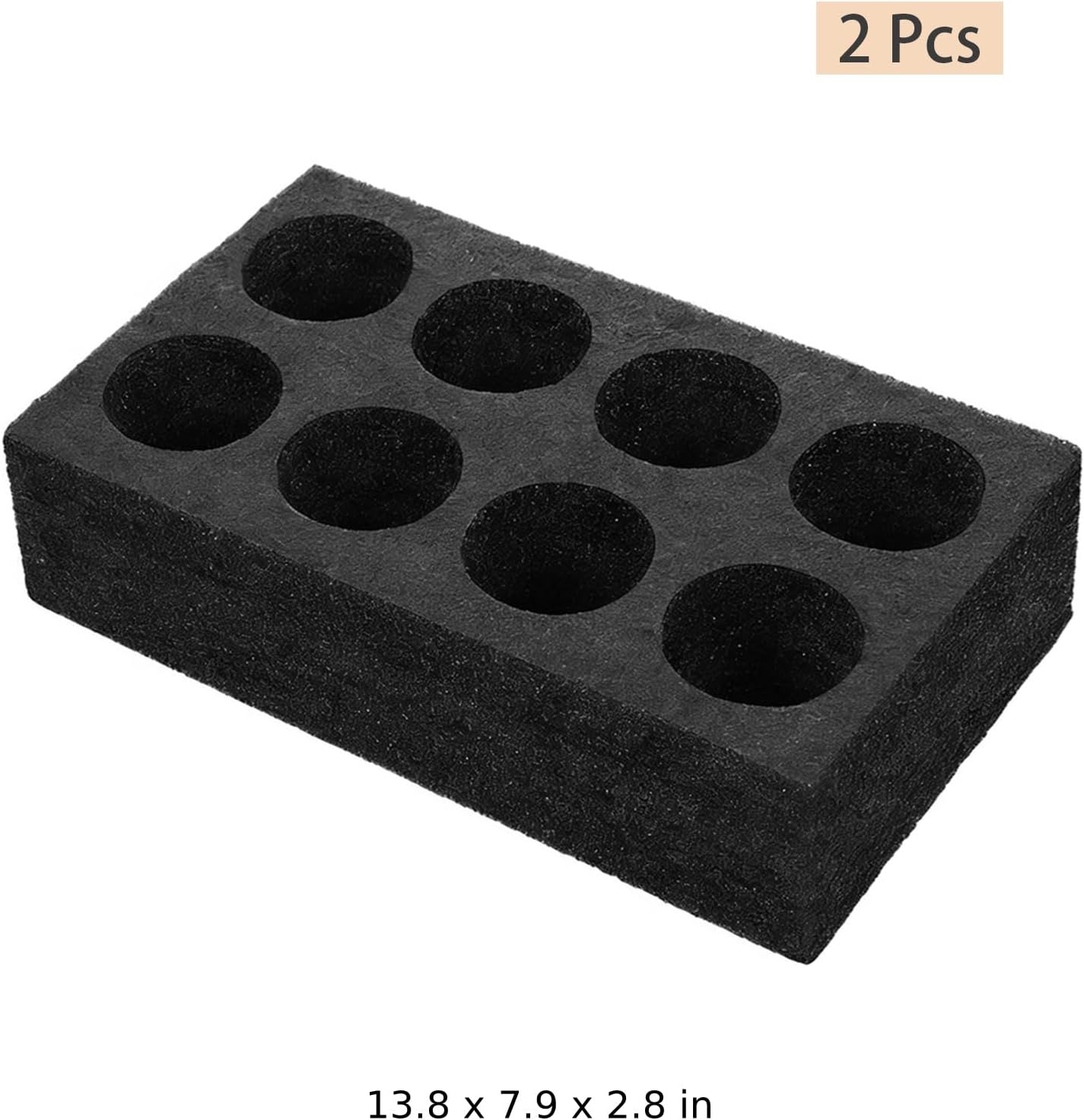 2 Pcs Cup Carriers for Takeout with 8 Slots, Anti-Spill Design, Foam Drink Tray, Holds Hot and Cold Beverages, 13.8X7.9X2.8 in
