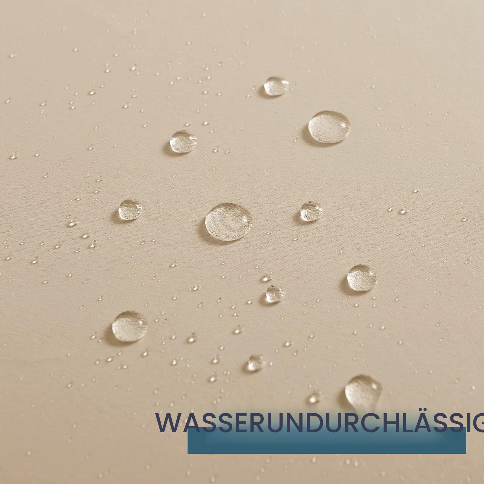 PONY DANCE Outdoor Gardinen Wetterfest 2er Set H 213 x B 132 cm Outdoor Vorhang mit Klett-Schlaufen wasserdichte Outdoorvorhänge Sonnenschutz für Terrasse, Biscotti Beige