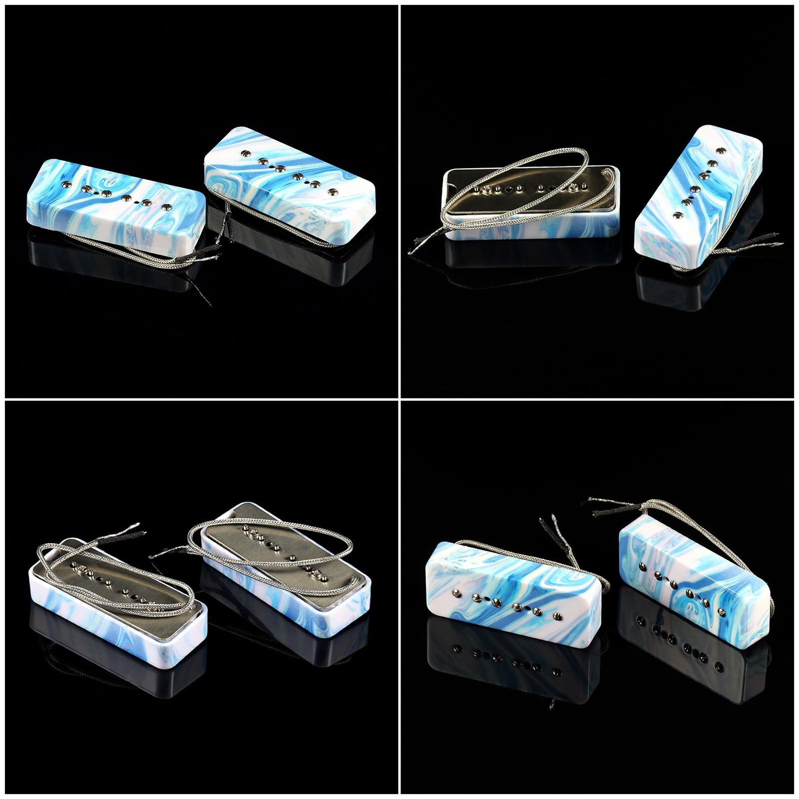 Paquete de piezas de guitarra eléctrica, pastilla mejorada para modelos, guitarras eléctricas, cuello de alta potencia, reemplazos de pastilla para mujer, S de manga corta, con botones, cuello en V