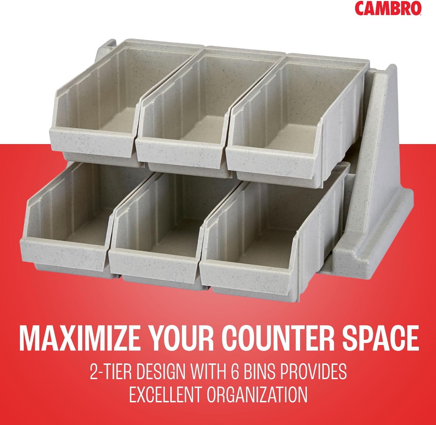 Cambro Condiment Holder with 6 Bins Speckled Gray 6RS6-480