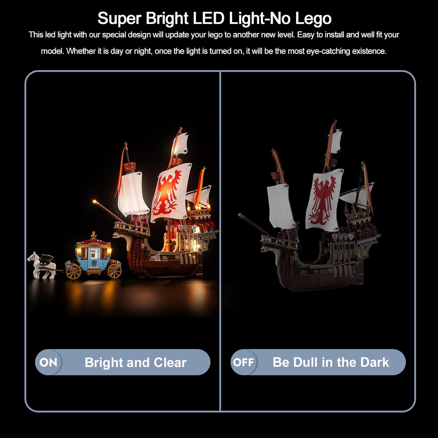 BrickBling Light Kit Compatible with Lego Triwizard Tournament: The Arrival, Creative Lighting Compatible with Lego 76440, No Bricks (Classic Version Light)