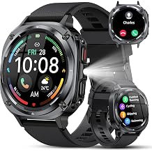 Military Smart Watches for Men(Answer/Make Calls), 1.39" HD Fitness Watch, 24/7 Heart Rate Sleep Monitor, Smart Watch for Men,114+ Sport Modes, IP68 Waterproof Smartwatch for Android iOS, 30Day, Black