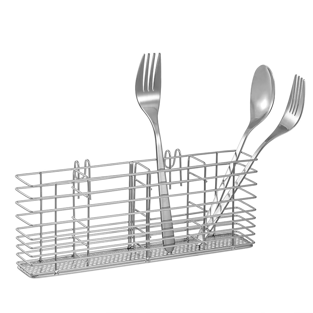 Slideep Flatware Silverware Holder Organizer with Hooks for Kitchen Dish