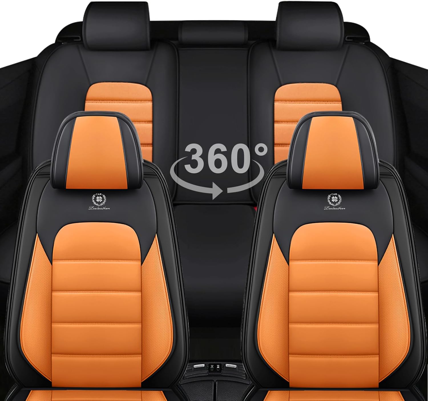 5 Seat Covers for Ford Expedition 1997-2026 Breathable Car Seat Covers,Anti-Slip Waterproof Car Seat Protectors with Airbag,Automotive Vehicle Cushion with Storage Pockets (Standard,Orange)