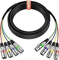 Vista 15 de EBXYA Cables XLR Snake de 3 pies de 4 colores, cable de conexión de micrófono de 4 canales XLR macho a hembra, serpiente de grabación para vivo