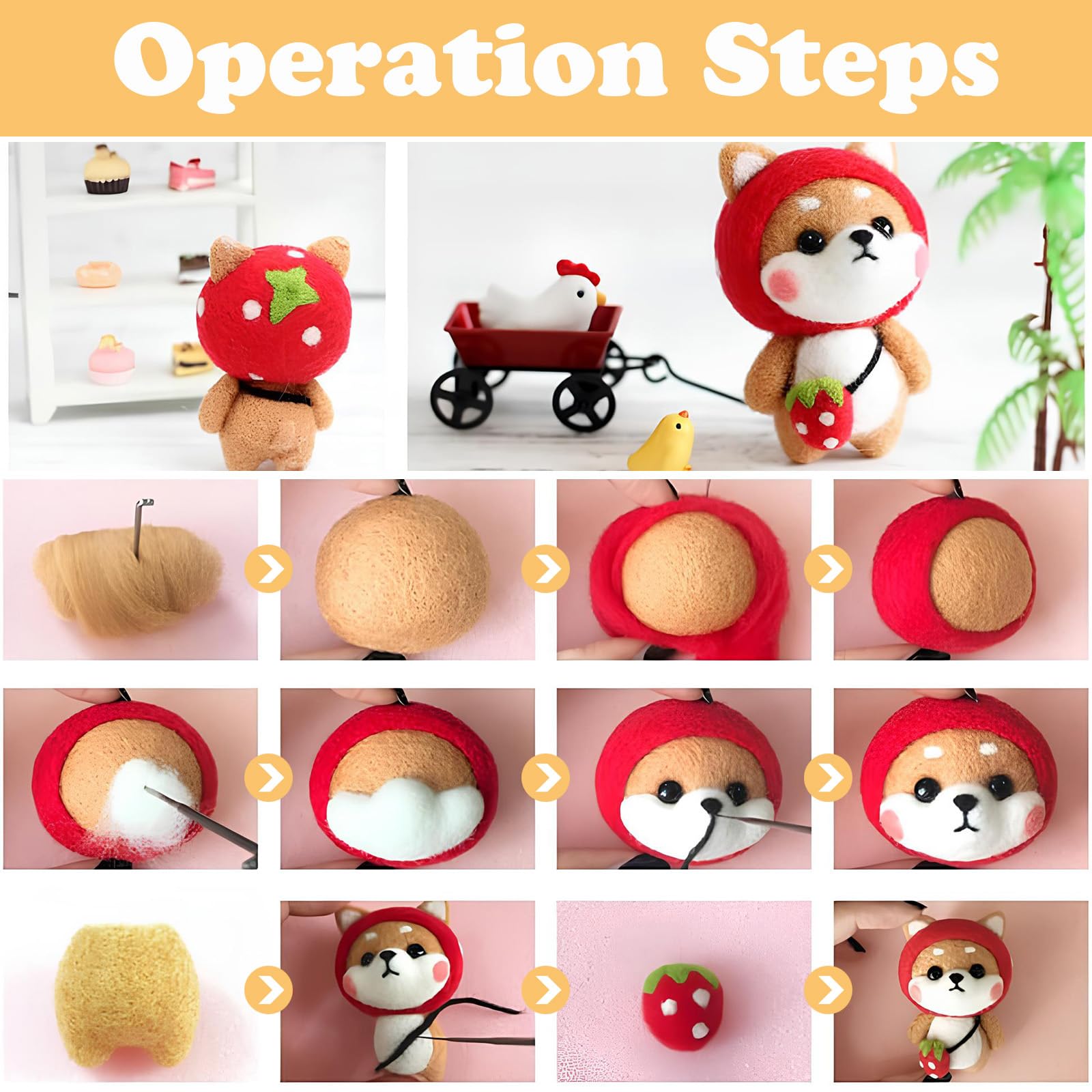 BDHYYM Nadelfilz Set 36 Farben - 119-teiliges Starter Kit Mit Werkzeugen Und Aufbewahrungsbox