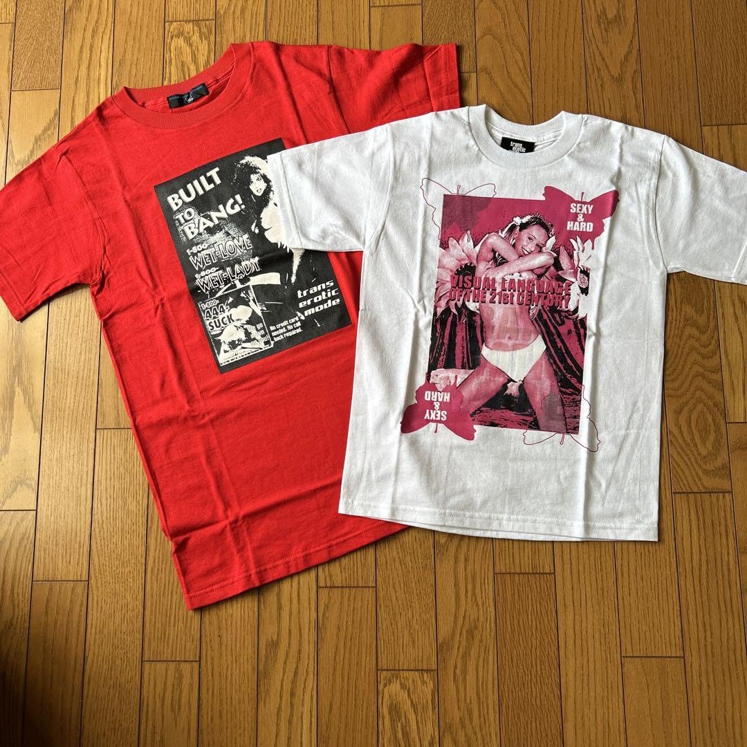 Amazon.co.jp: 2枚組 プリントTシャツ 赤白 ホワイト レッド