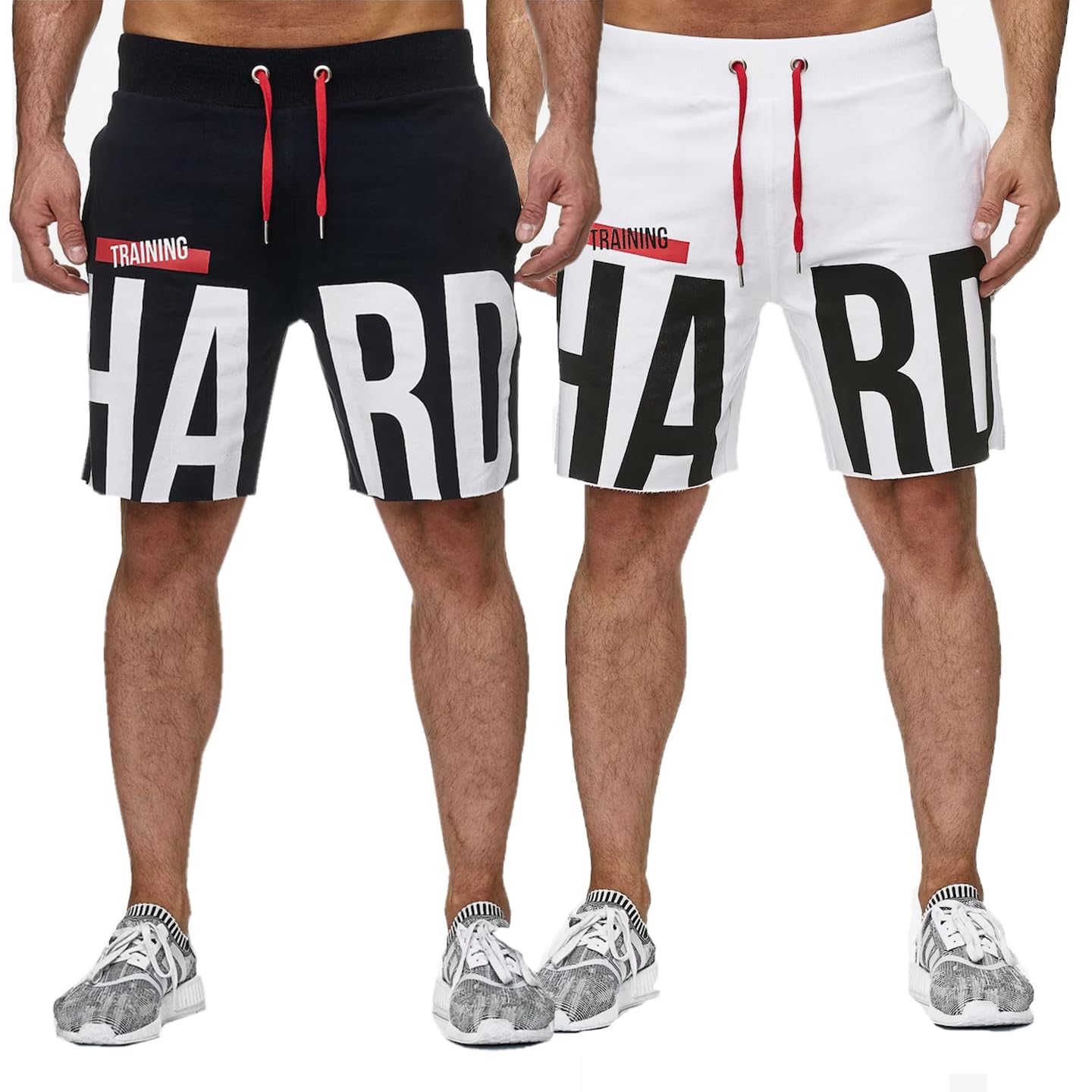 south city Southcity Black, White & Blue Men's Cotton Regular Gym Shorts -Hard Printed- Pack of 2-picture-16