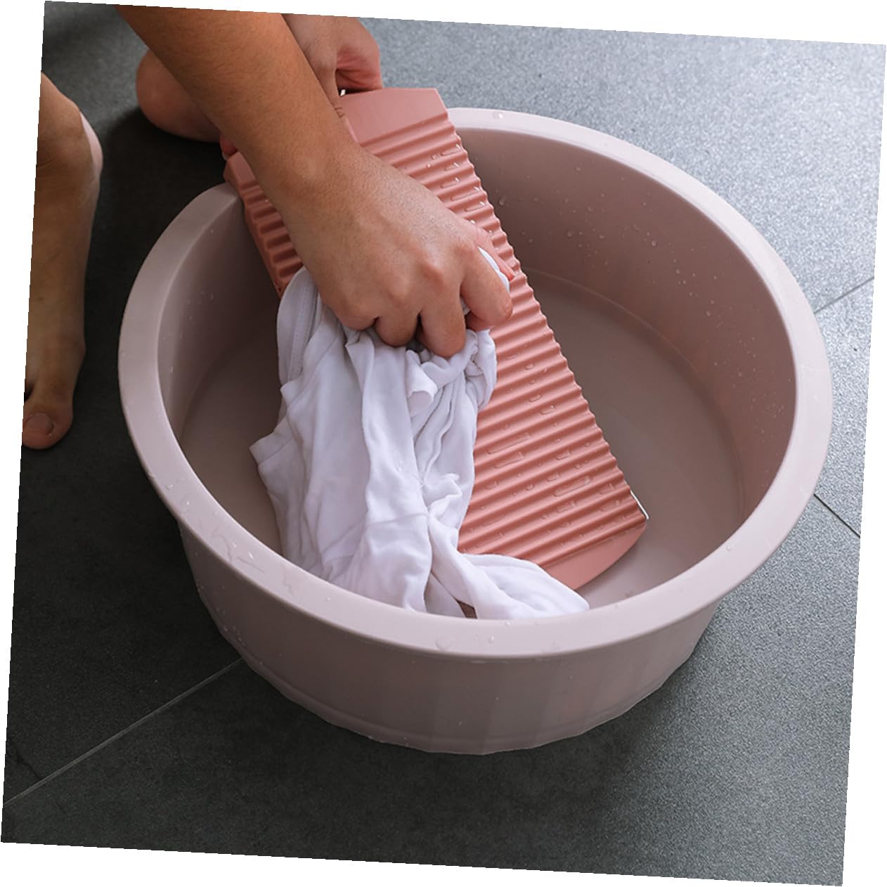 Lavabo per Ragazzo Ragazza in Plastica Spessa ASSE per Lavare Vasca Multiuso per Mani Piedi e Viso del Vaschetta Compatta per Campeggio e Uso Domestico