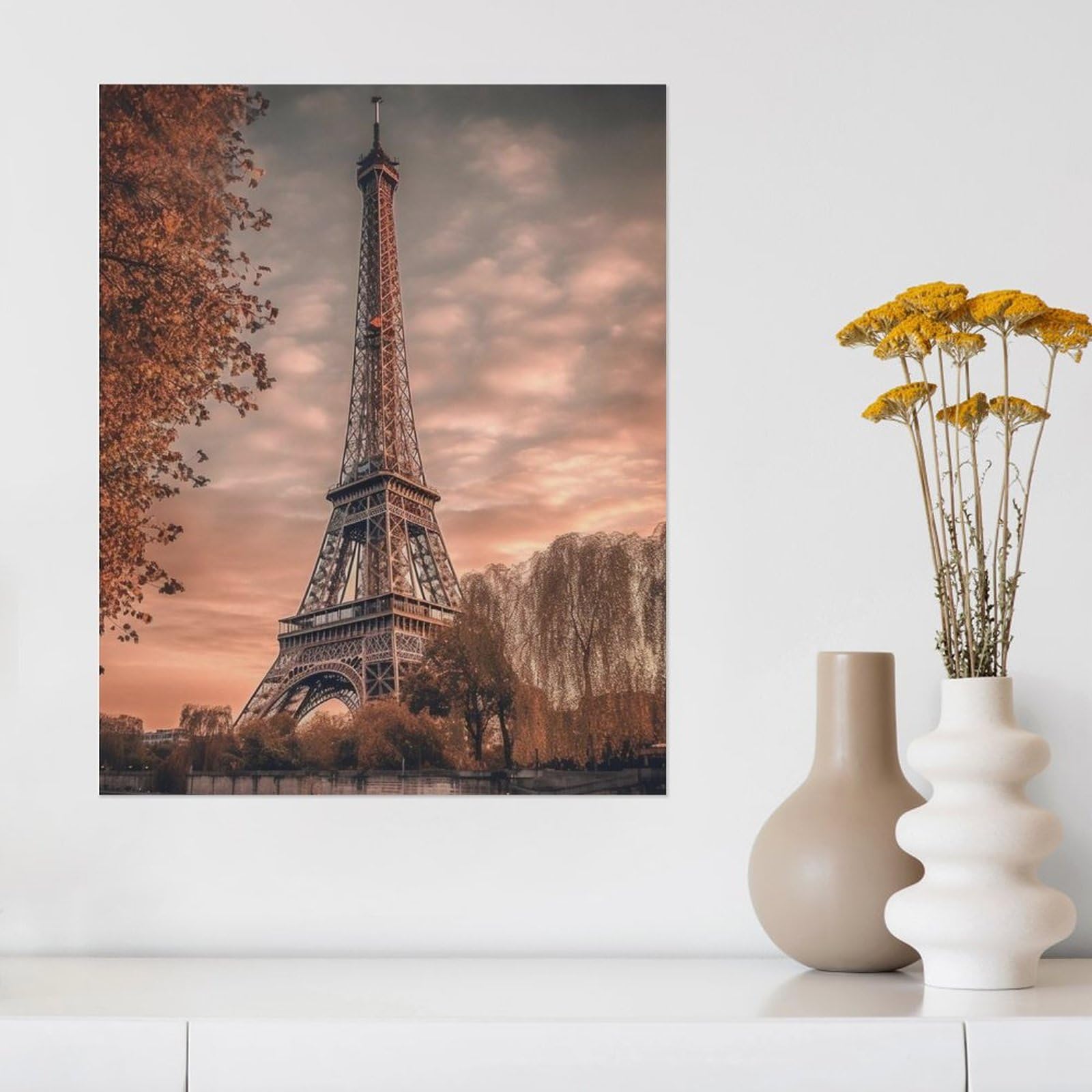 エッフェル塔　アートパネル　風景　写真　インテリア Amazon.co.jp: 絵画 夕焼けのパリ エッフェル塔インテリア 絵画