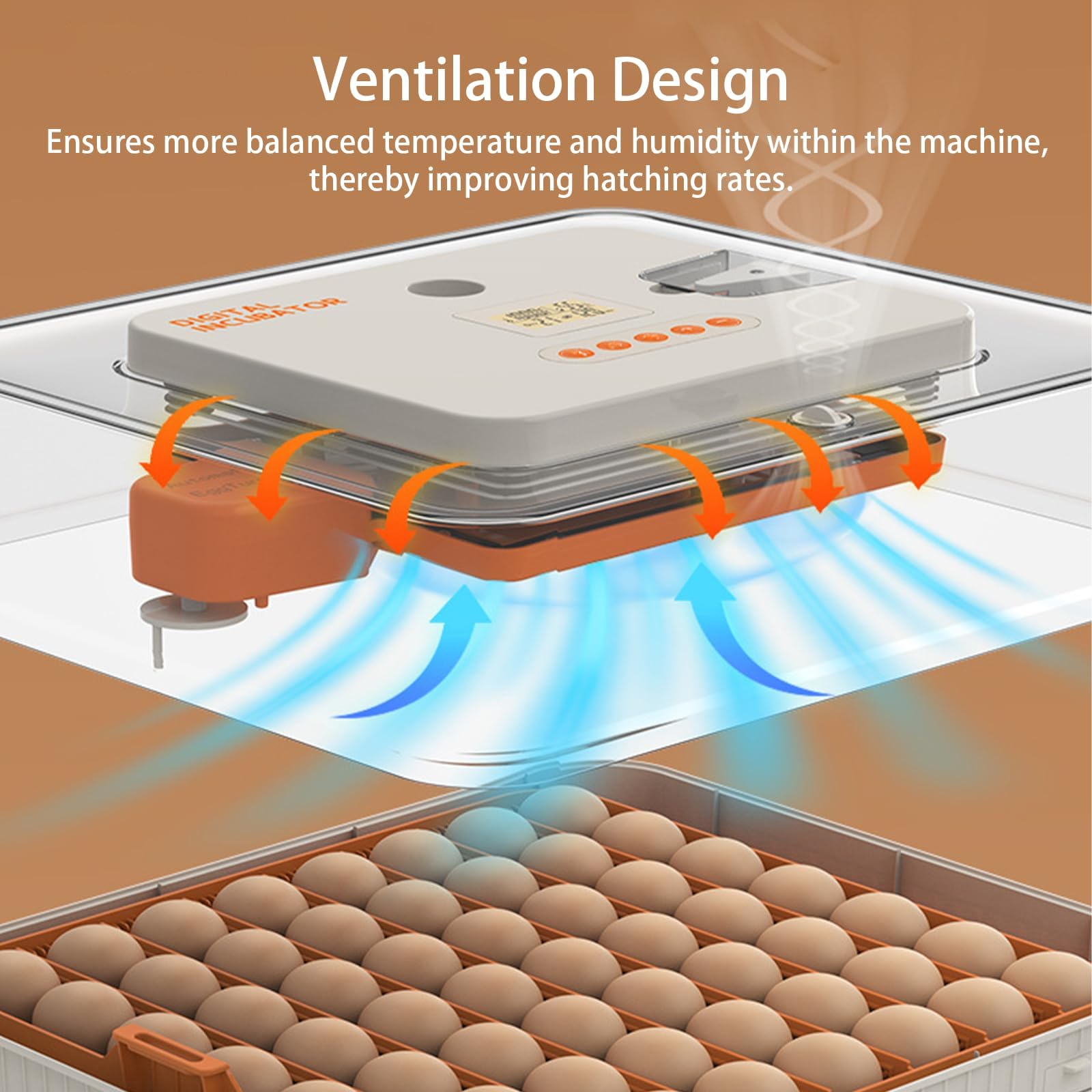 Incubadora de huevos para incubar huevos, volteador automático de huevos y control de humedad, ajuste de temperatura, para codornices de pollo, pato, escuela de granja