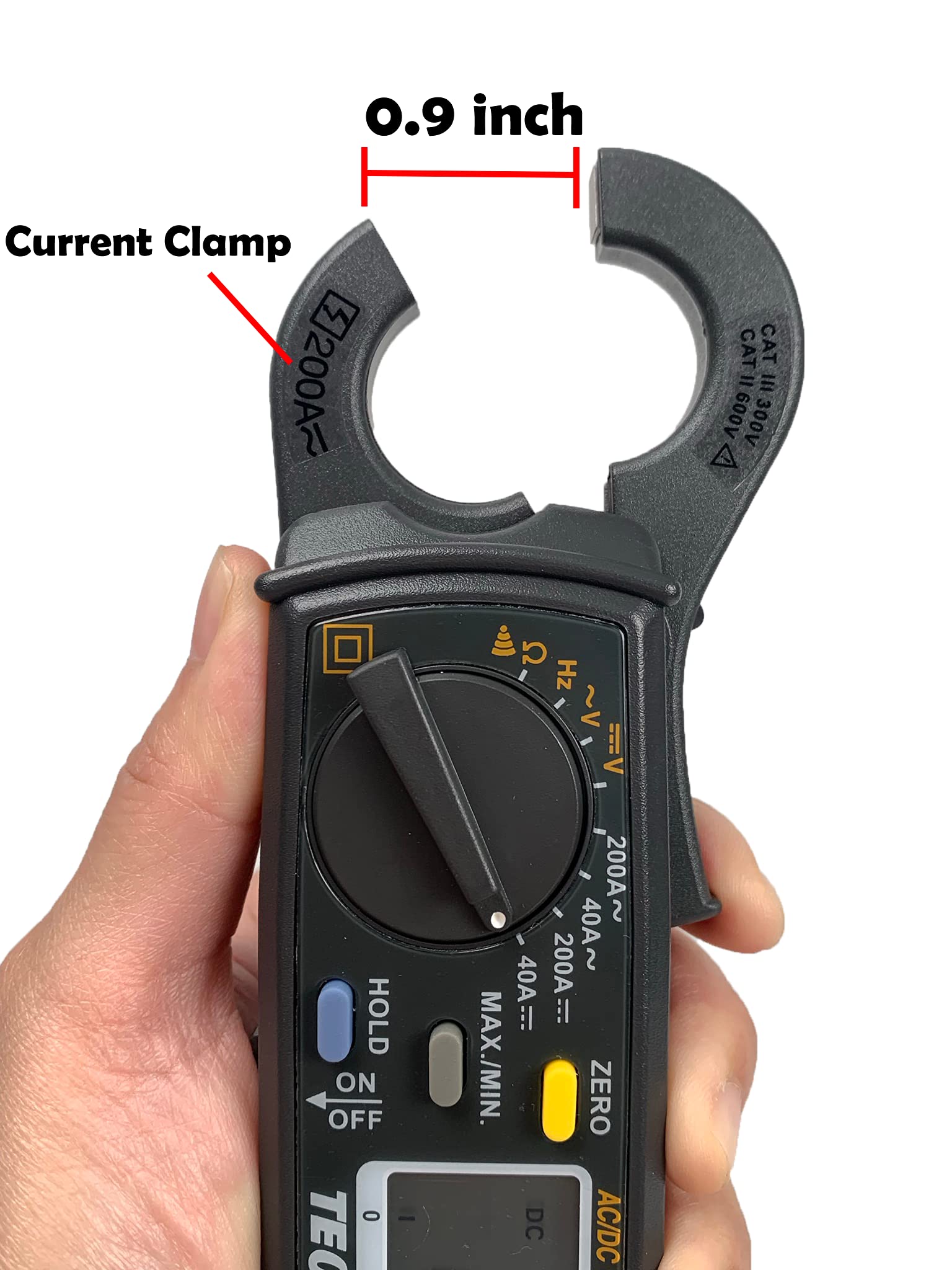 Produktbild von Tecpel DCM-039 – Digitales Zangenmessgerät AC/DC Bis 200A Mit 10mA Auflösung