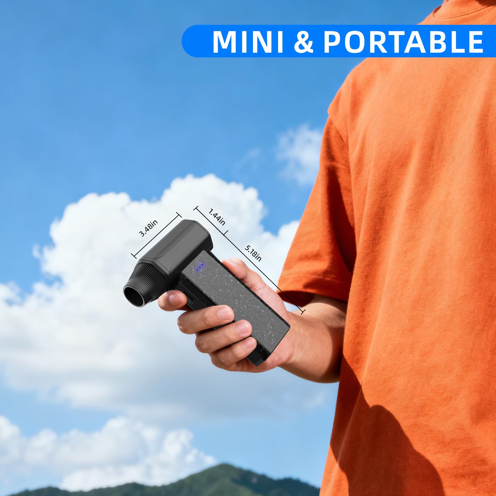 Plumero eléctrico inalámbrico de aire comprimido de 150000 rpm | Mini soplador de mano ajustable de 3 engranajes, carga rápida para teclado de computadora, limpieza de casa y coche (negro)
