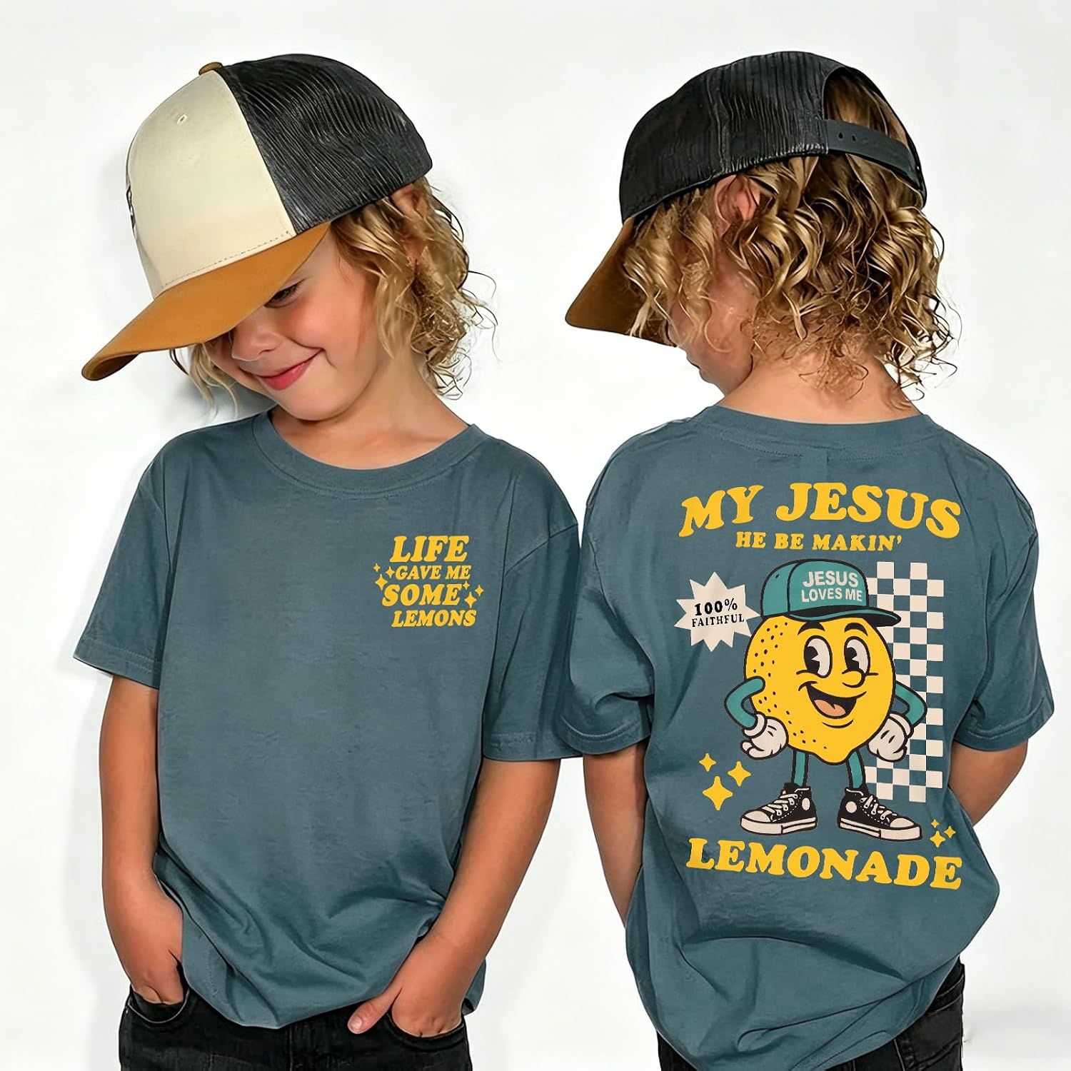 CM C&M WODRO Toddler Boy Christian Shirt Life Gave Me Lemons But My Jesus He Be Makin Lemonade Religious T-Shirt Graphic Tee