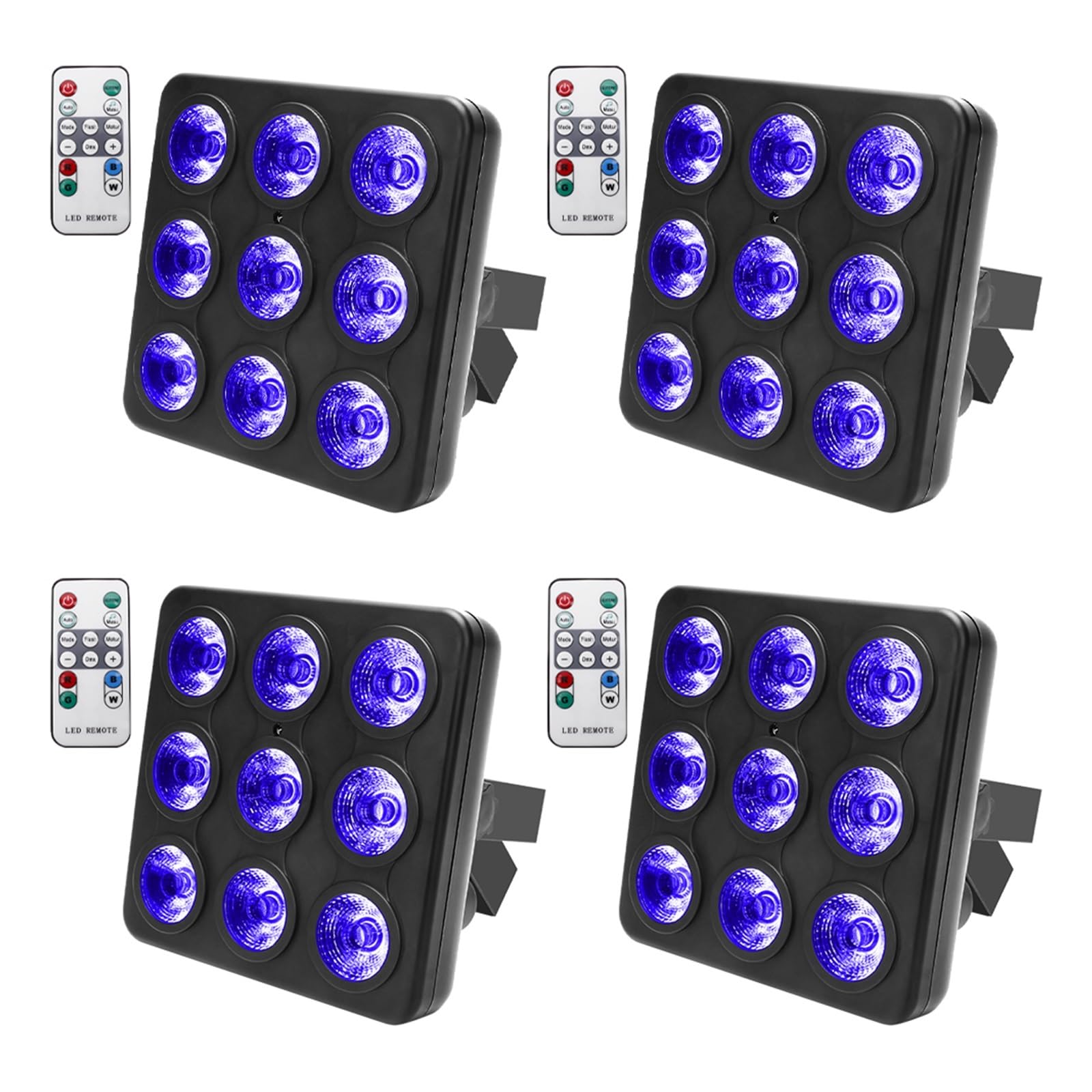 Oświetlenie Dyskotekowe 4szt. 9x10W LED Square Par Light, 8CH DMX512 Dźwięk Aktywowany Efekt sceniczny Oświetlenie dla DJ Disco Bar Party