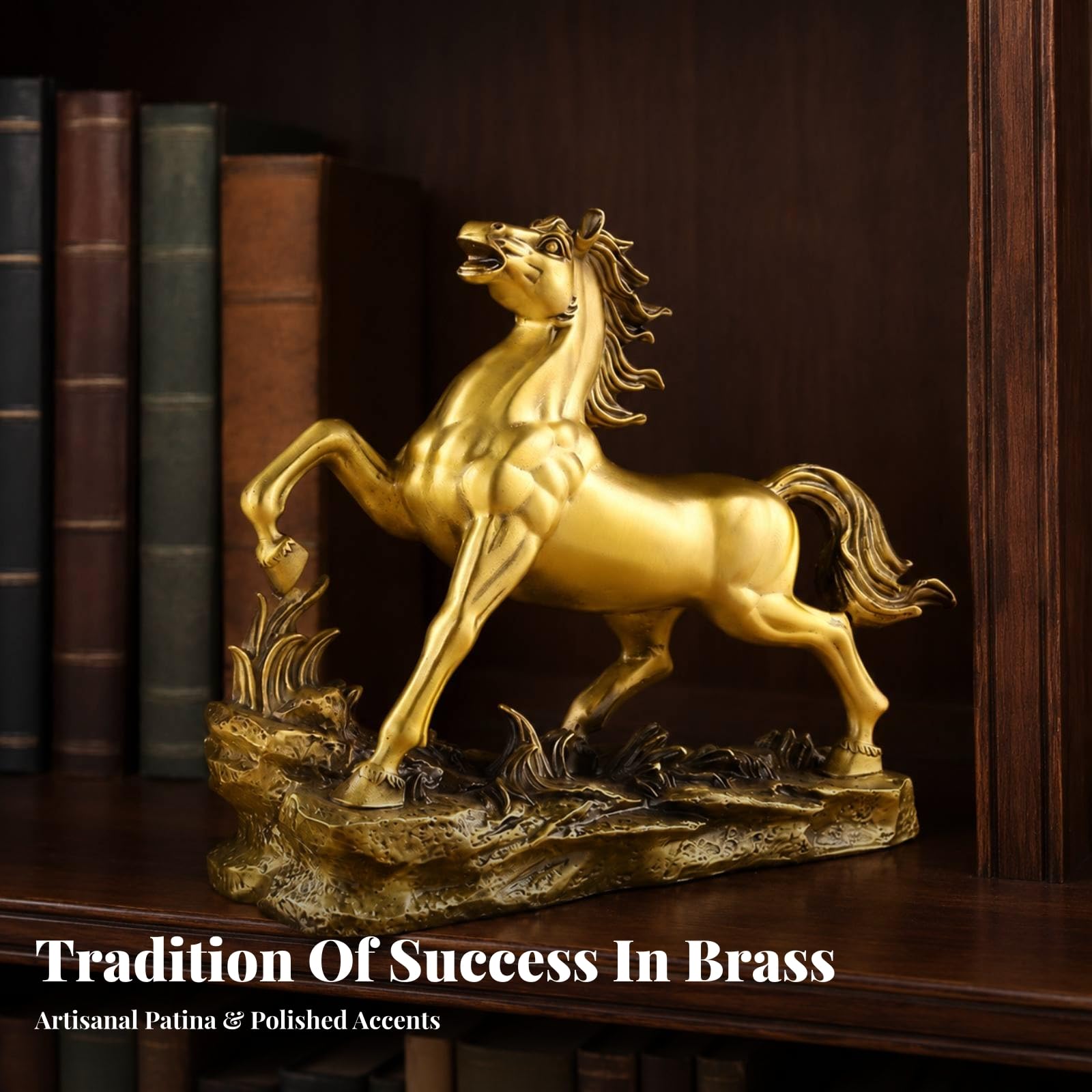 Figura Bañado en Oro Adorno Mesa | Resistente, Estatuilla, Clásico, para Recibidor, 30CM