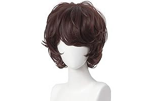 Alacos Short Brown Curly Mens Wig for Tubbo Cosplay