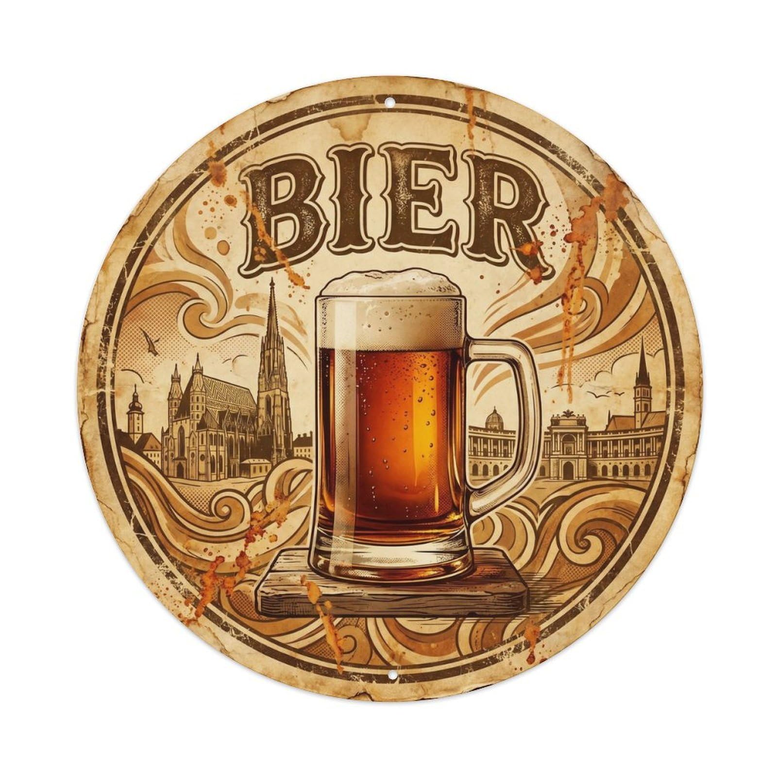 Craft Beer Brew House Austrian Foam Mug Roadside Diner Metal Tin Sign