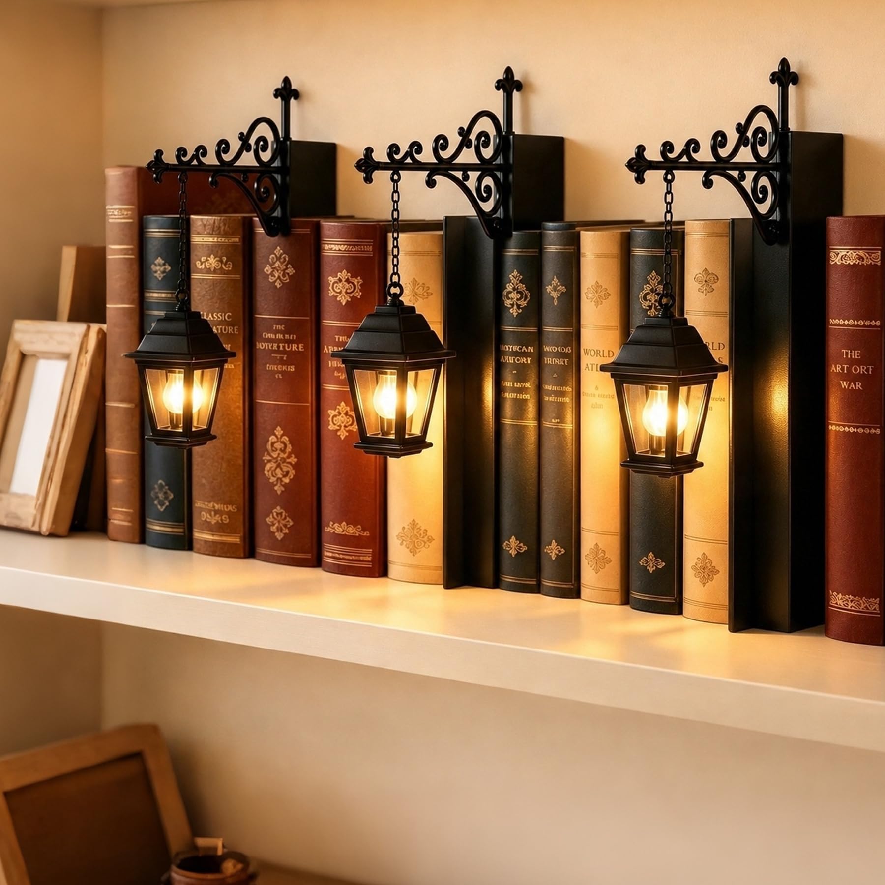 Library Lantern Mini Bookshelf Lamp，Lantern-A：3