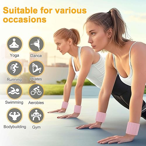 Miniatura 6 de Pesas para muñeca, 1.1 libras cada una, magnéticas, pesas ajustables para tobillo para hombres y mujeres, para correryoga y más, 1 par