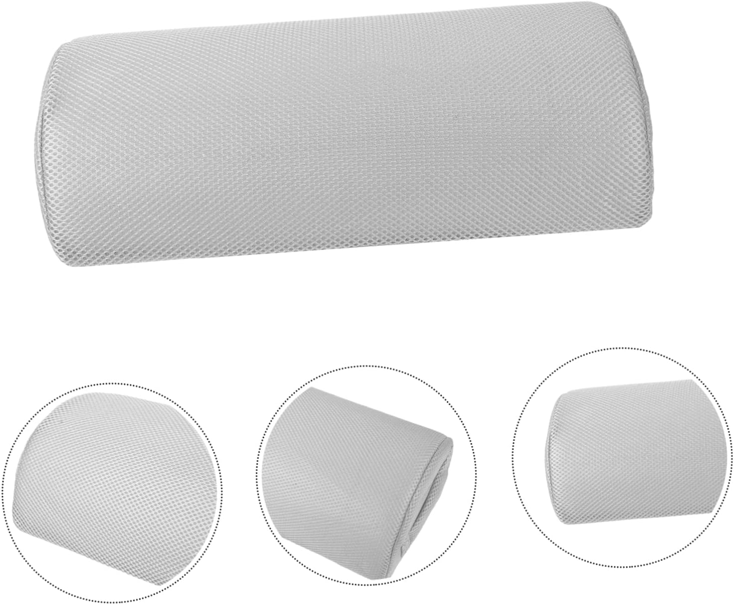 Ciieeo Ergonomic Semi Roll Knee Pillow for Sleeping with Breathable Gray Mesh Cover Portable Leg Support Cushion for Back Hip Relief and Tailbone Care Detachable Washable Zipper Design