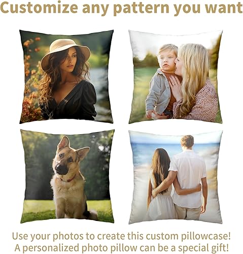 Miniatura 4 de Funda de almohada personalizada con imagen, funda de almohada personalizada para fotos de mascotas, funda de almohada para fotos de pareja, fundas