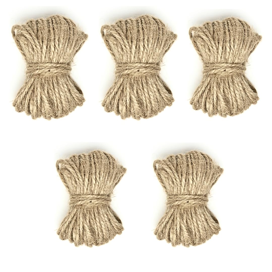 Natural Jute Rope Sanal | 4 Ply Thick & 10 Meter Length | Woven Twine for Crafts, Gift Wrapping, Home & Garden Use DIY | Decoration | Bundling | Floral Projects (Pack 5)-image-7