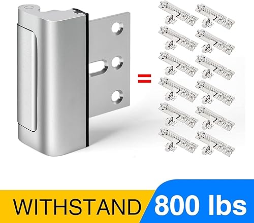 Miniatura 2 de Fcicarn Cerradura de refuerzo de puerta a prueba de niños, con 8 tornillos y la capacidad de soportar 800 libras de fuerza, solución resistente para