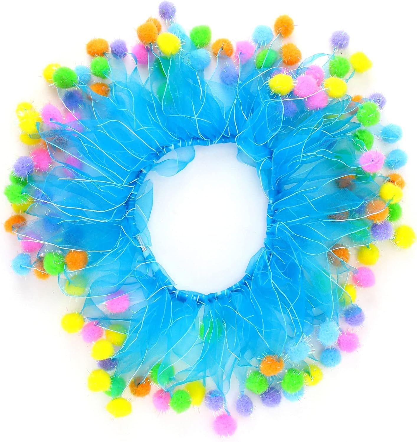 Midlee Blue Birthday Pom Pom Dog Collar (Medium) image 2