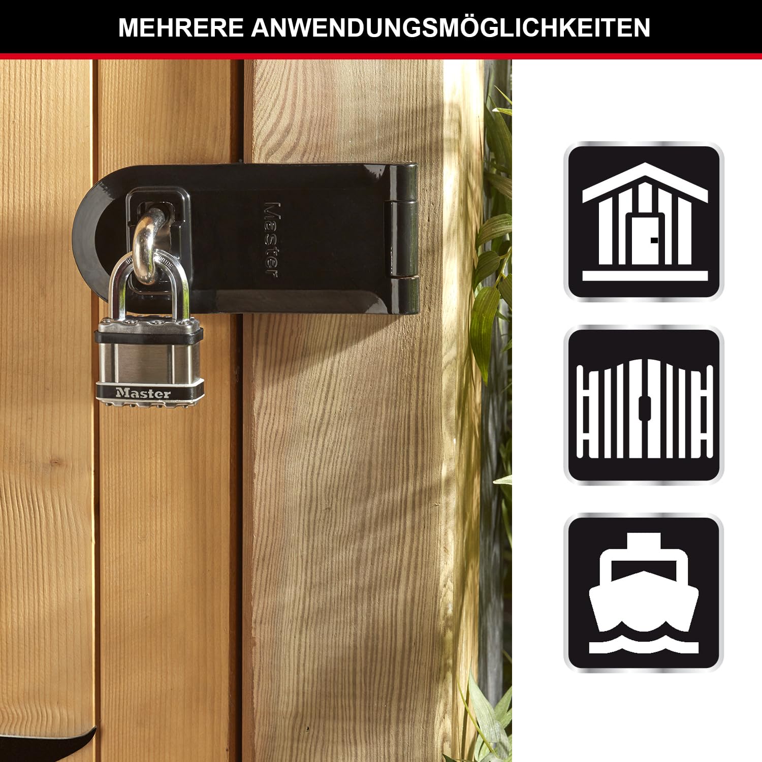 MASTER LOCK Hochleistungs-Vorhängeschloss M5EURDSTS – Edelstahl, Bügel Aus Borcarbid, Für Boote & Tore