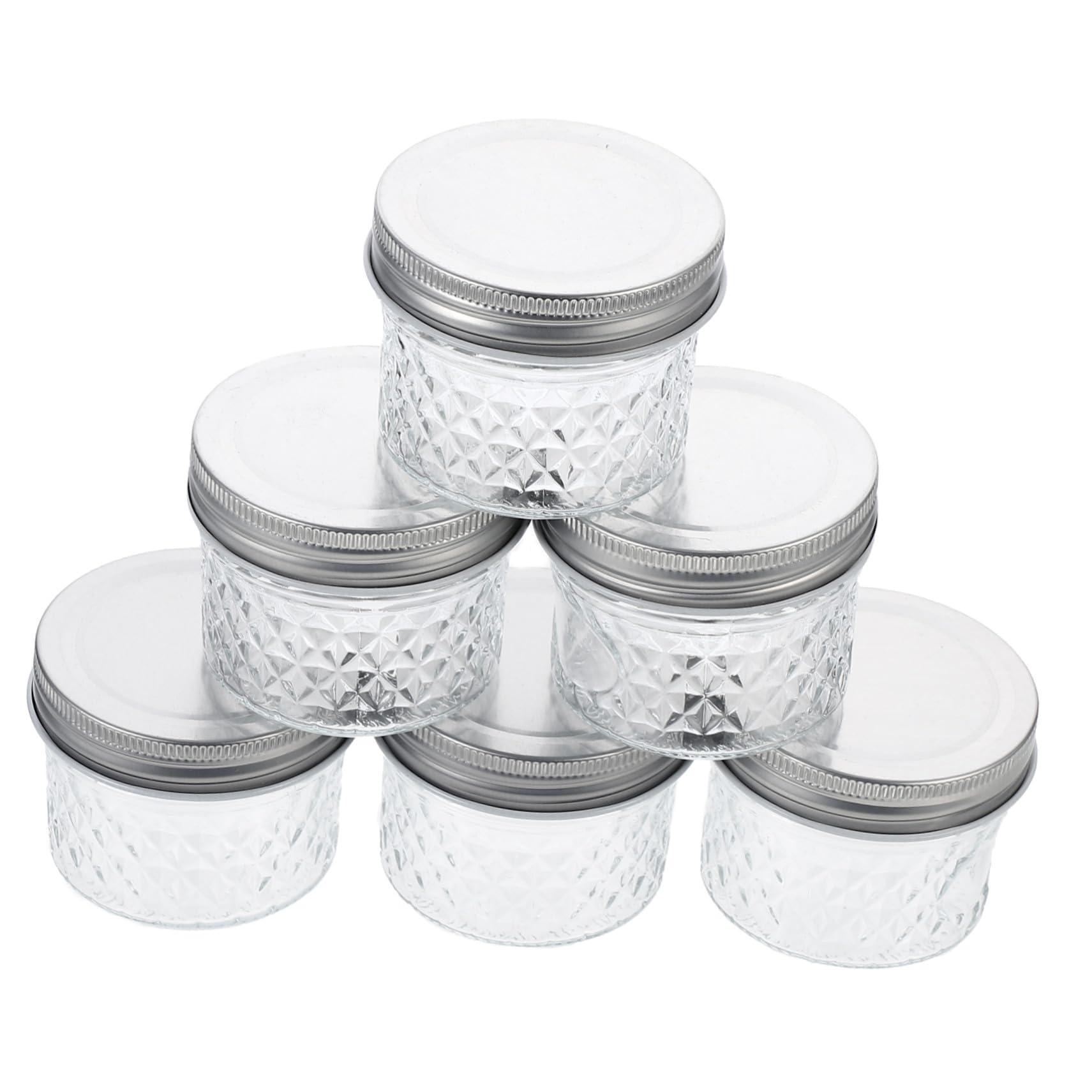 Verschlossene Marmeladengläser aus Glas 100ml, 6 Stück, Transparent