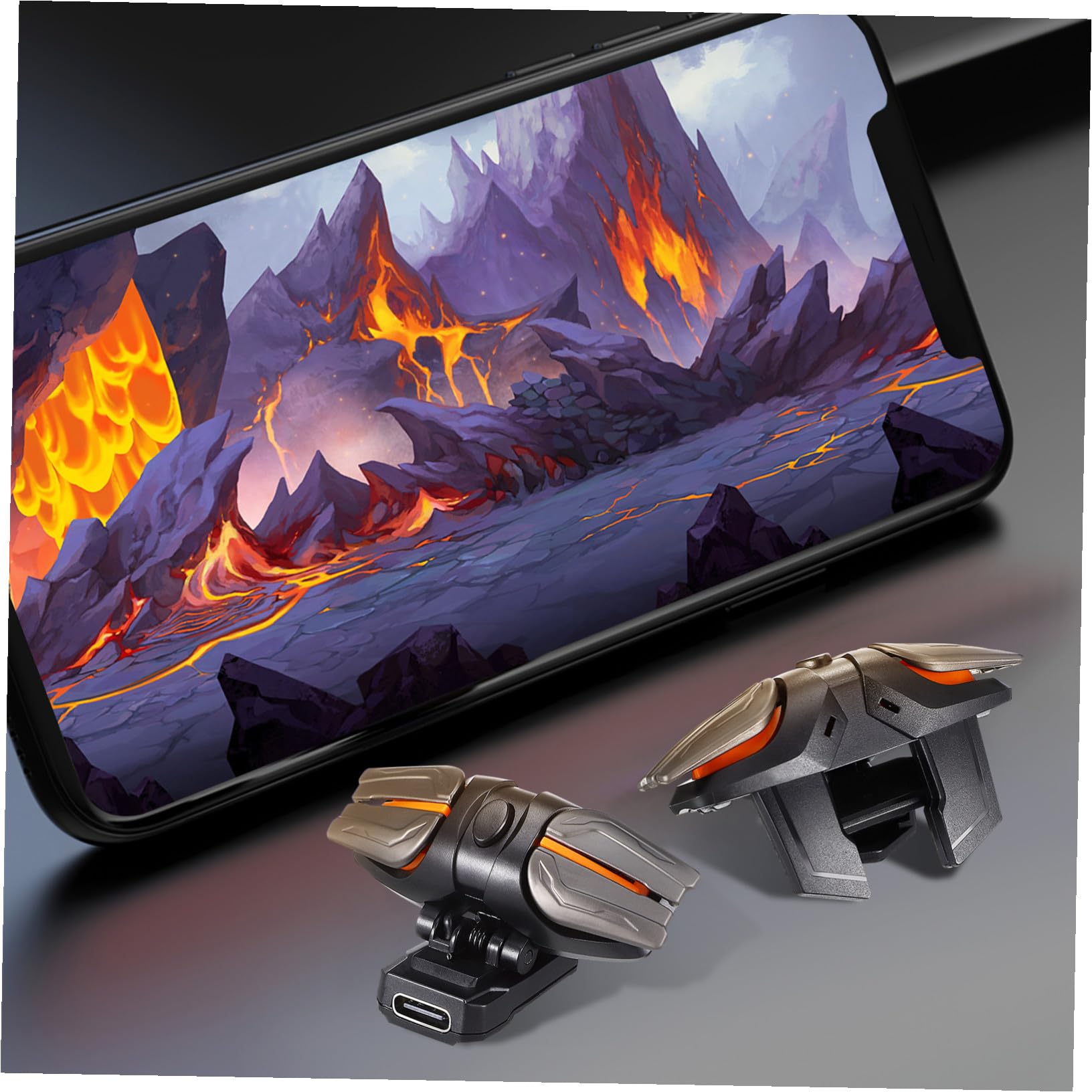 Gatuida Controller di Gioco Mobile Ergonomico in Abs con Guanti e Cavo di Ricarica, Set ad Alta Sensibilità per Smartphone e Giochi Mobili