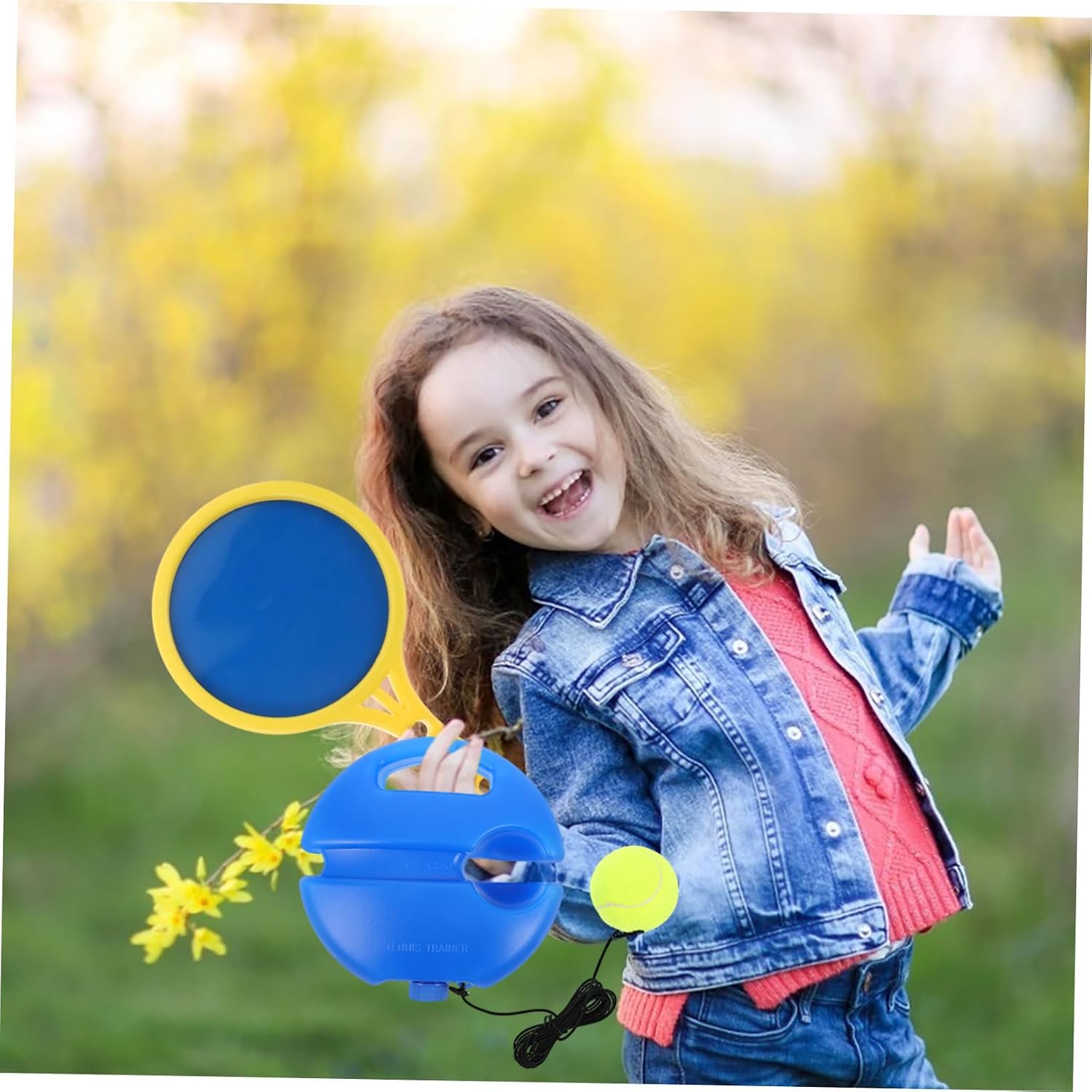 Tennis Hitting Trainer String and Base Tennis Ball Rebound for Beginners and Adults Portable Training Equipment for Play