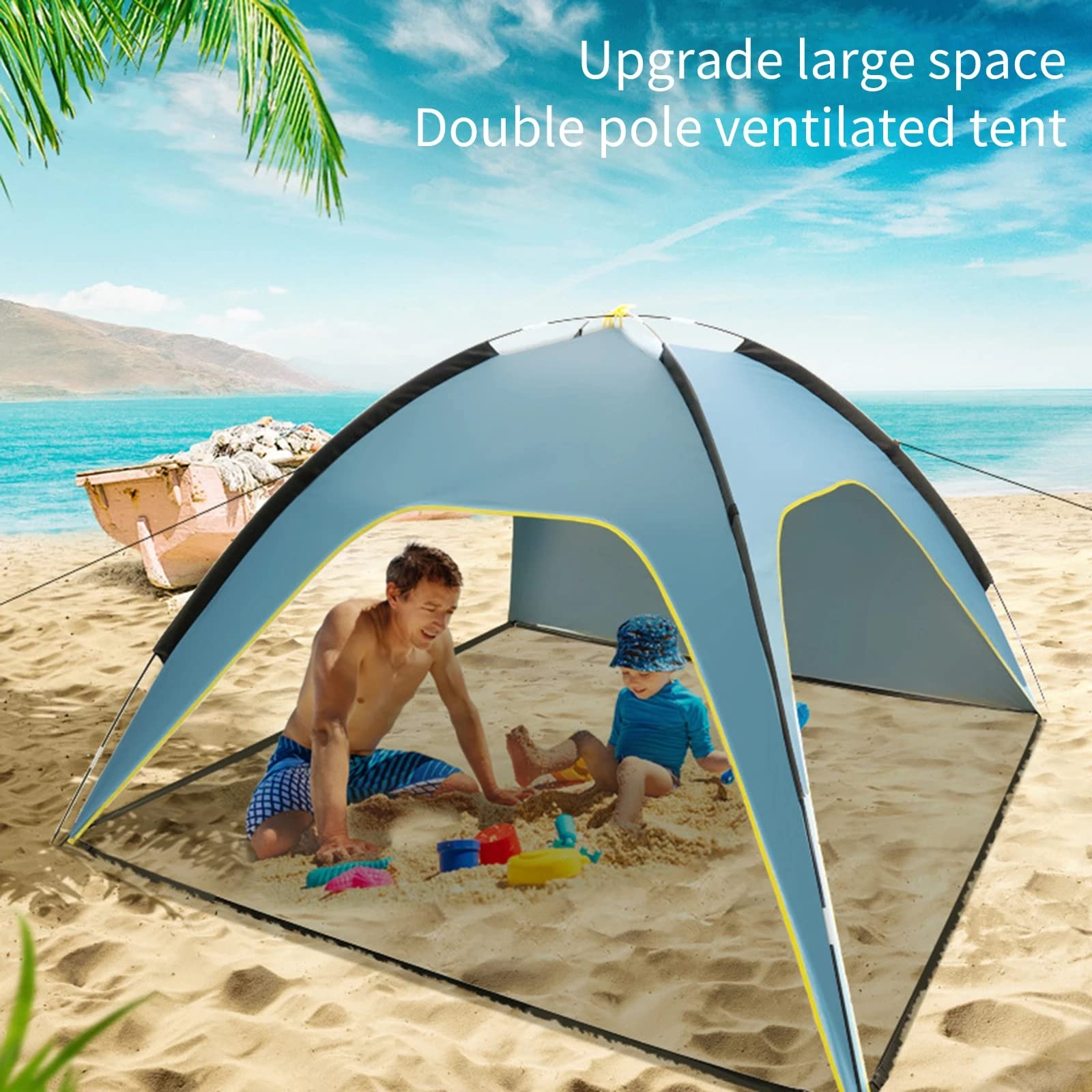 Amazon.com: RENHUAVOY 3-4 Person Beach Tent Ultralight Dome