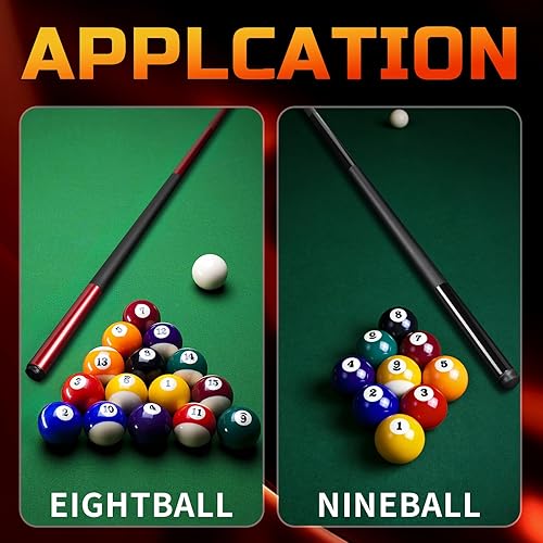 Miniatura 5 de KMISE Taco de piscina compuesto de grafito de fibra de vidrio, 20 onzas, 0.512 in, punta de taco de una sola pieza, 58 pulgadas, palo de billar