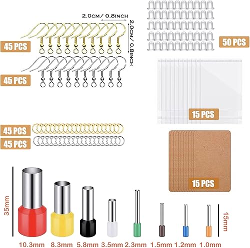 Miniatura 5 de Yayatty Kit de 294 piezas de arcilla polimérica para hacer aretes, 25 formas de cortadores de arcilla polimérica, cortadores de aretes de arcilla