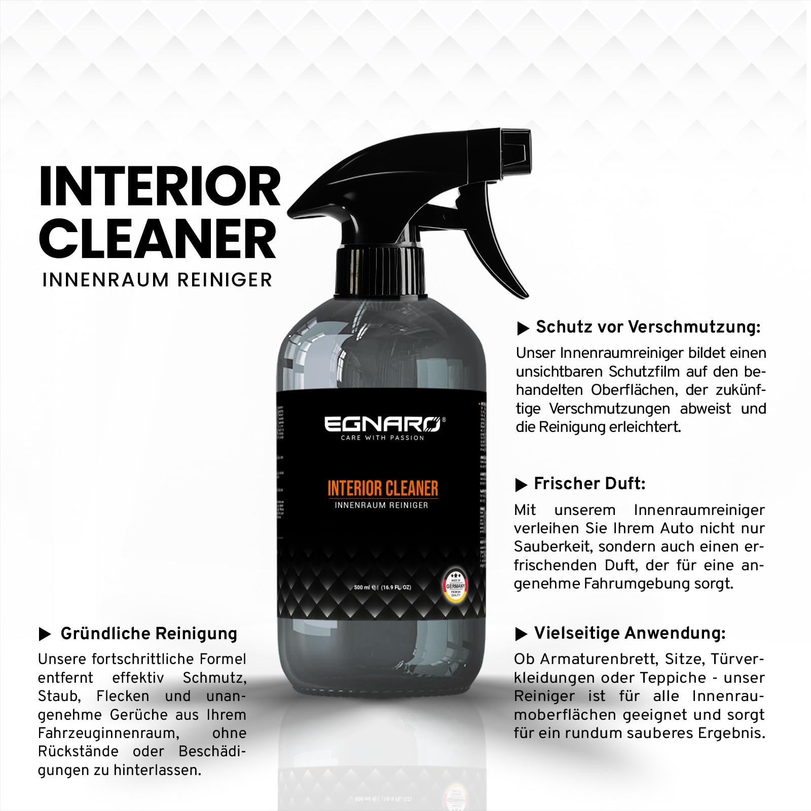 Air Premium Set- mit Gratis Mikrofasertuch - Auto Innenreiniger & Geruchsentferner Spray mit Frischeduft + Premium Mikrofasertuch & Bürsten – Autopflege Komplett-Set