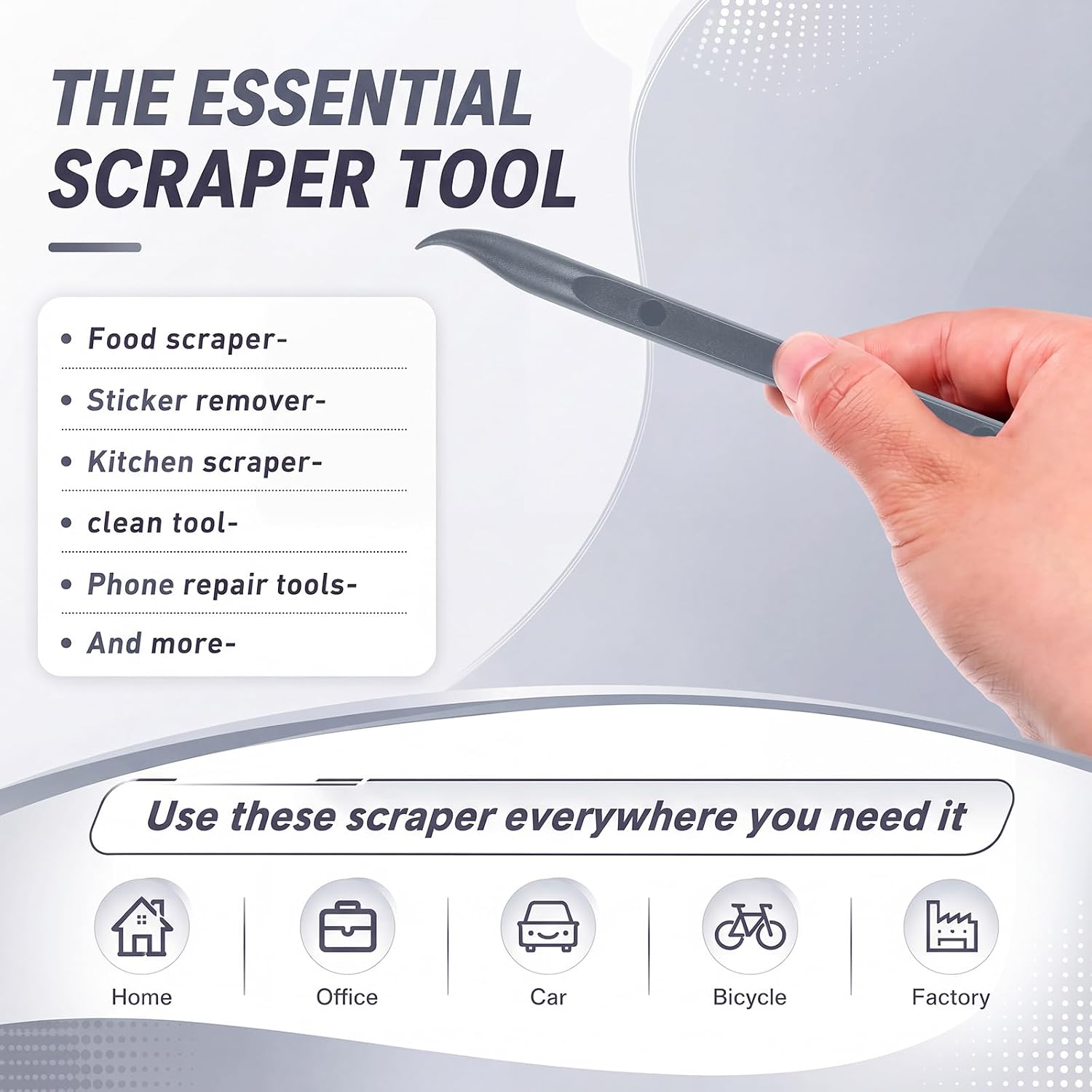 Honoson 9 Pcs Cleaning Scraper Tool Detailing Picks Non Scratch, Grey image 5