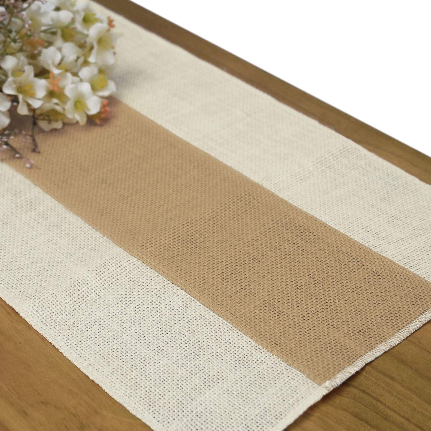 Runner Runner da tavolo in cotone Boho for matrimonio, addio al nubilato, casa rustica, arredamento pranzo in fattoria(WHITE,30x275cm)