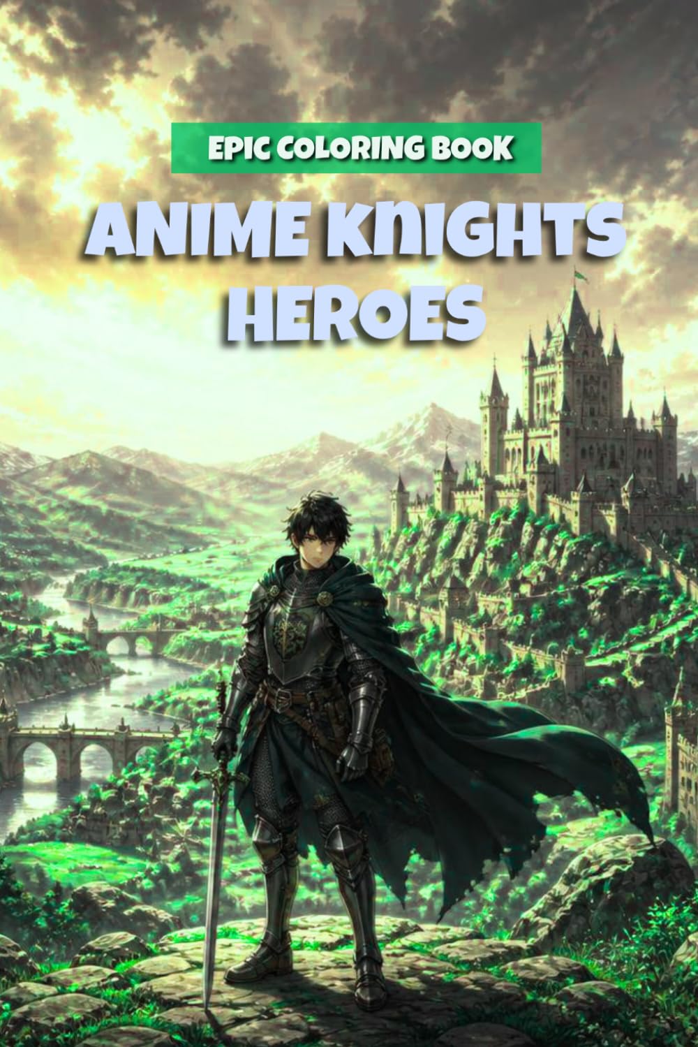 ANIME KNIGHTS HEROES COLORING BOOK: Epic Knight Coloring Pages for Kids Ages 8–12