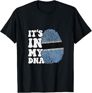 Funny it's in my DNA Botswana flag Fingerprint T-Shirt