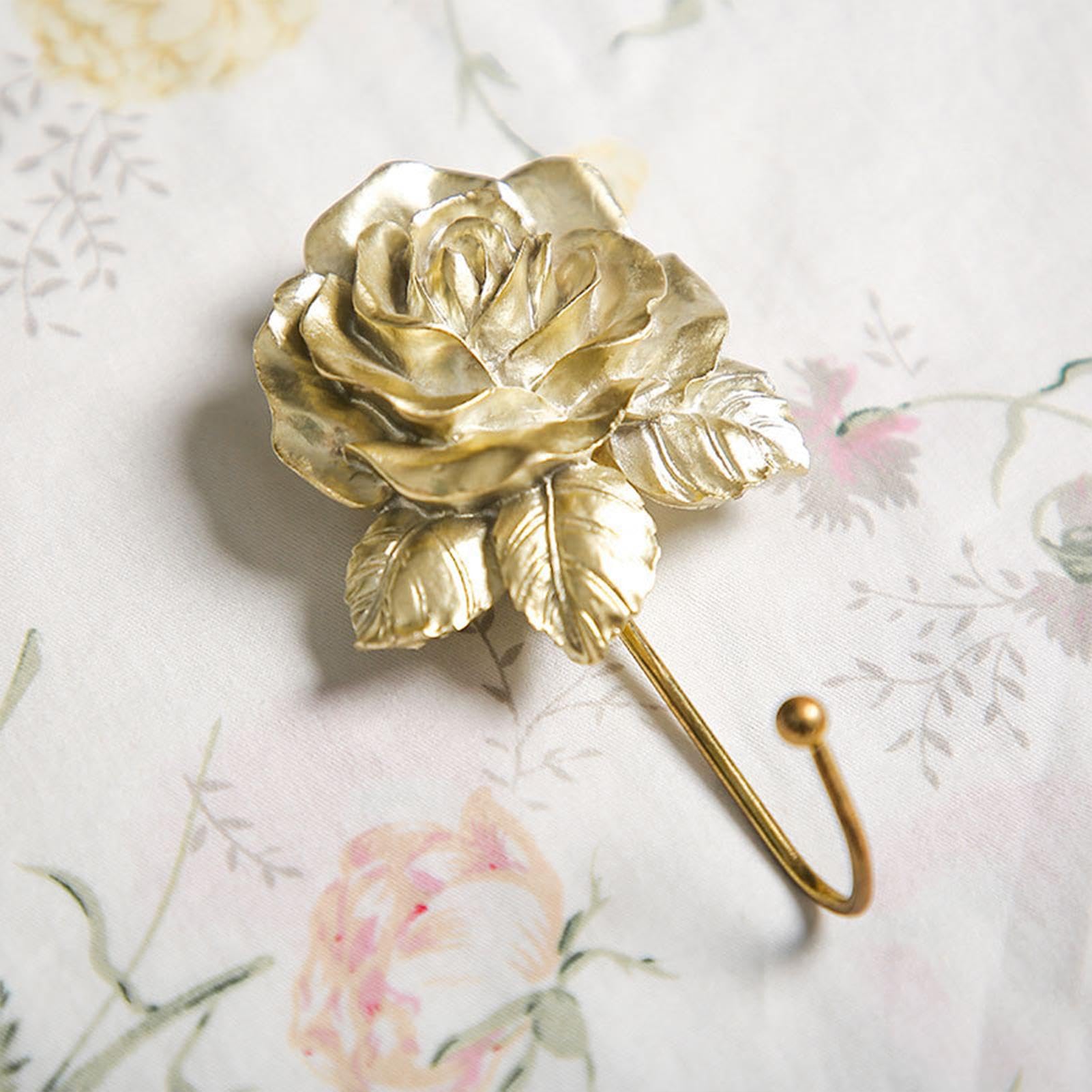 【美品】フランスアンティーク ブロンズ薔薇装飾 コートフック３点 [3568] 美品】フランスアンティーク ブロンズ薔薇装飾 コートフック3点
