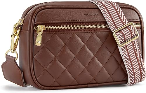 nuoku Quilted Crossbody Bags for Women RFID Anti Theft Wallet Purse with Phone P