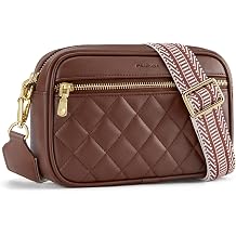 nuoku Quilted Crossbody Bags for Women RFID Anti Theft Wallet Purse Vegan Leather Small Travel Purses with Wide Guitar Strap
