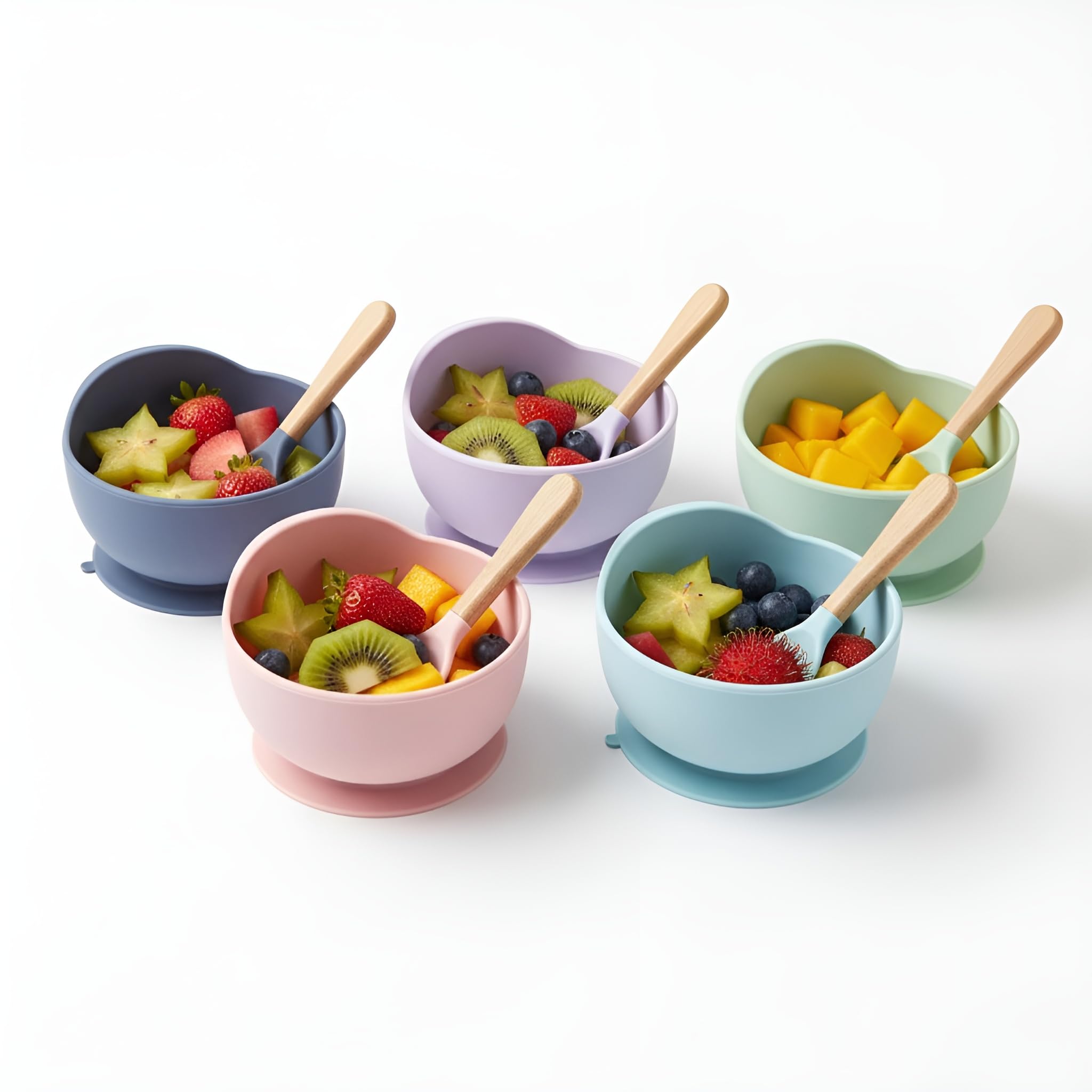 Silicone Suction Baby Bowl with Spoon | Pack of 1 | Multicolor | BPA Free Food Grade Silicone Feeding Set for Infants & Toddlers | Non-Slip, Heat Resistant, Easy to Clean Baby Dinnerware-image-32