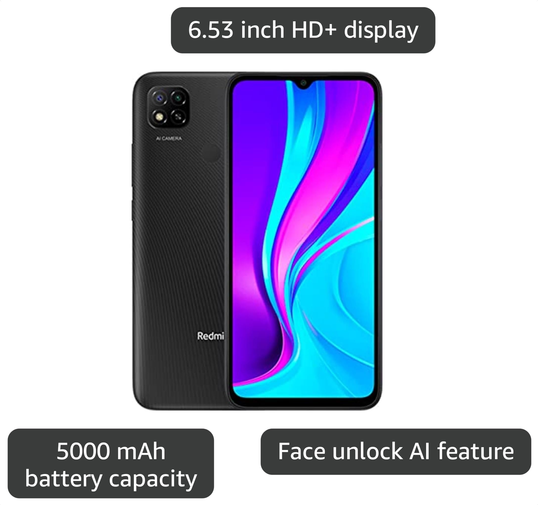 Amazon.com: Xiaomi Redmi 9C Smartphone, 2 GB + 32 GB, 6.53 