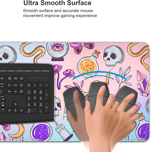 Vista 24 de Alfombrilla de mouse extendida para juegos de 35.4 x 15.7 pulgadas, alfombrilla de mouse retro vintage grande XXL, base de goma antideslizante