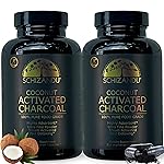 Schizandu Activated Coconut Charcoal Capsules- Supports Health - Vegan, Organic, Non-GMO, No Additives - X-Large Bottle 210 Count - Pack of 2