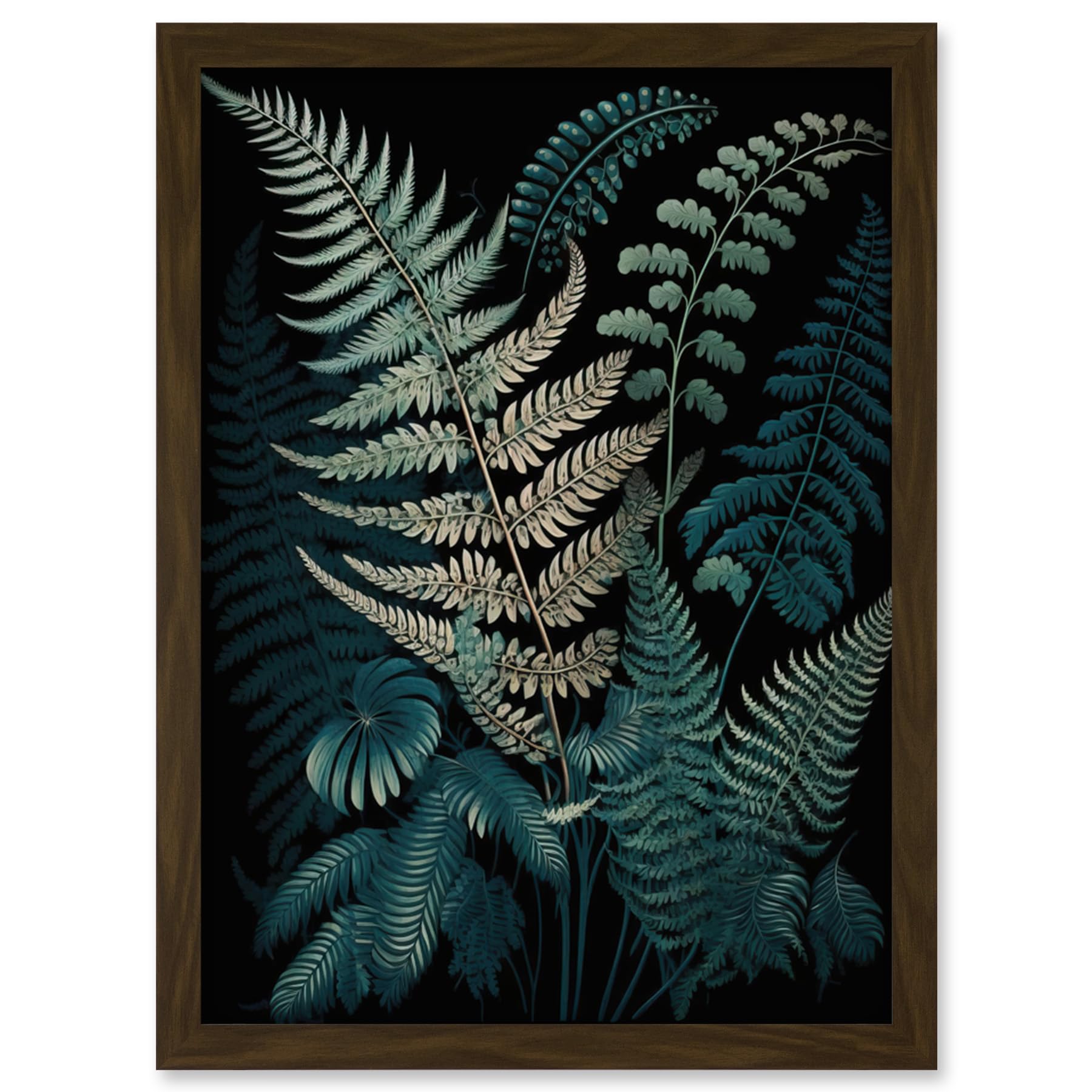 Artery8 Fern Frond Detailed Botanical Species Illustration Artwork Framed Wall Art Print A4