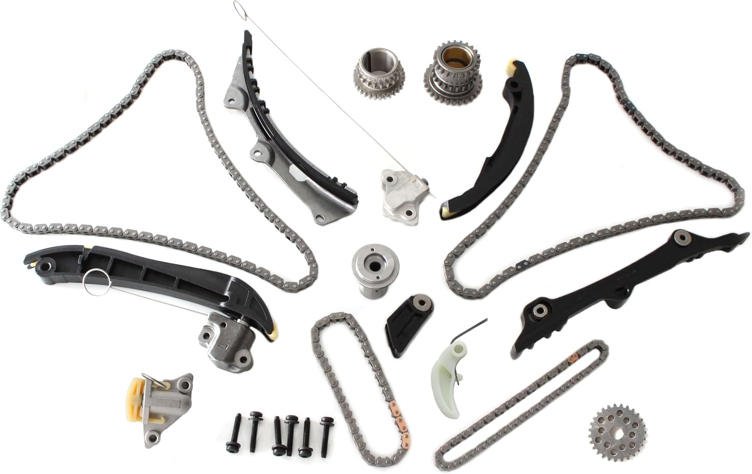 AUCERAMIC 05047886AB Timing Chain Kit Fit 2016-2024 for Chrysler Pacifica Voyager Dodge Durango Jeep Gladiator Grand Cherokee Wrangler Ram Promaster 1500 2500 3500 3.6L V6 VIN 7,G; 05184364AD
